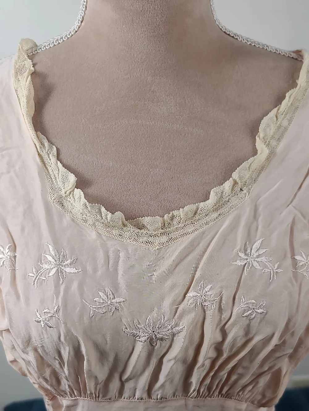 Vtg Eastern Isles 1940s Pale Pink Old Hollywood Glamour Full Lengh Nightgown 36 - Picture 11 of 16